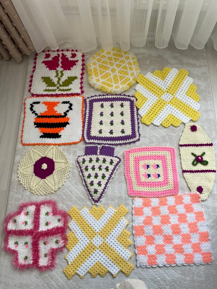 Renkli Örgü Banyo Süngeri Seti - Görsel 2