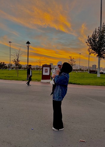 Kadın Mavi Oversize Tie-Dye Denim Ceket - Görsel 3