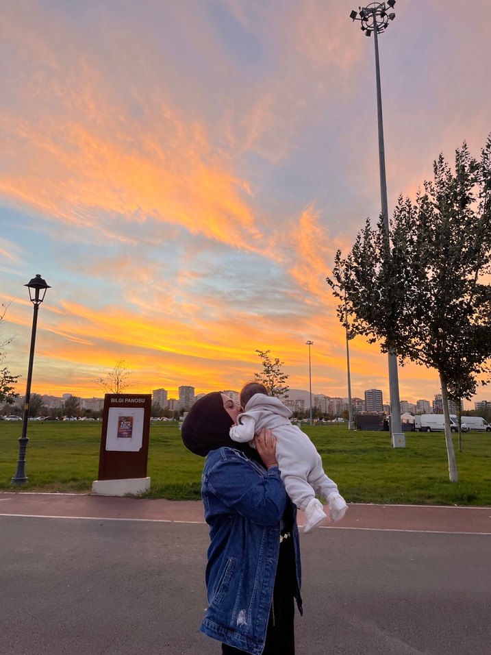 Kadın Mavi Oversize Tie-Dye Denim Ceket - Görsel 2