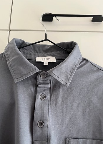 Gri Erkek Uzun Kollu Polo Tişört - Görsel 2