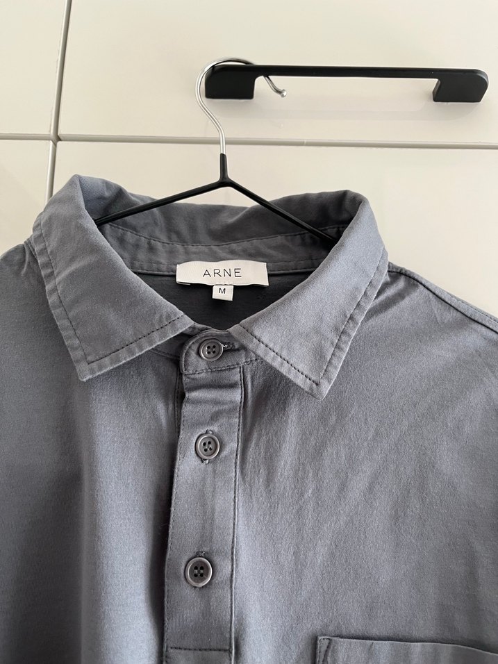 Gri Erkek Uzun Kollu Polo Tişört - Görsel 2