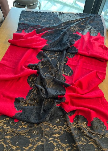 Dantelli kaşmir şal - Görsel 2