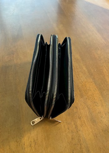 Deri Fermuarlı Siyah Kadın Cüzdanı - Görsel 5