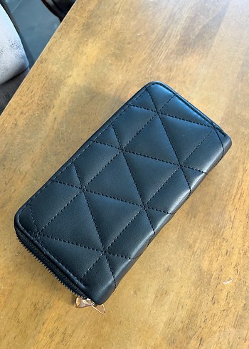 Deri Fermuarlı Siyah Kadın Cüzdanı - Görsel 2