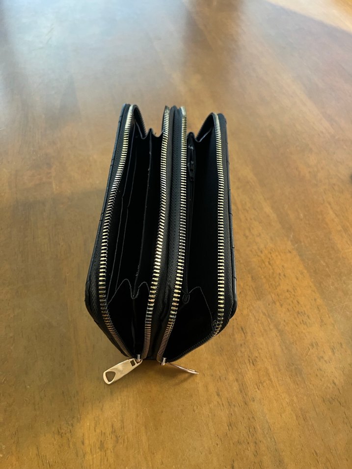 Deri Fermuarlı Siyah Kadın Cüzdanı - Görsel 5