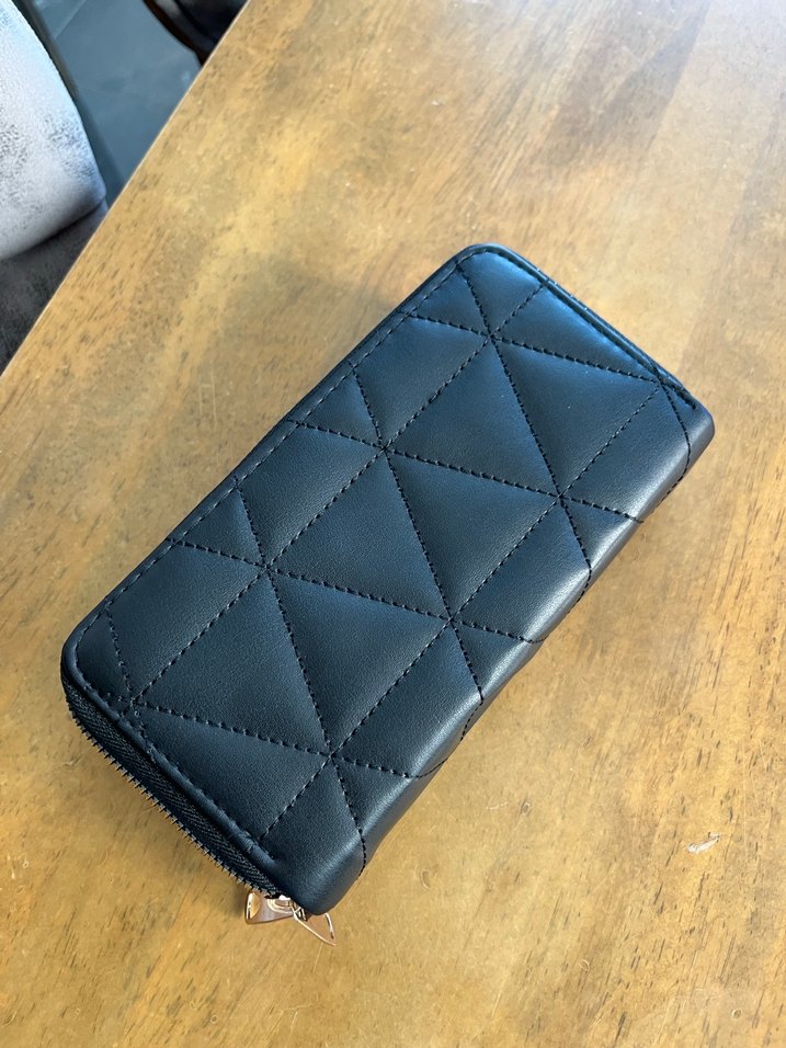 Deri Fermuarlı Siyah Kadın Cüzdanı - Görsel 2