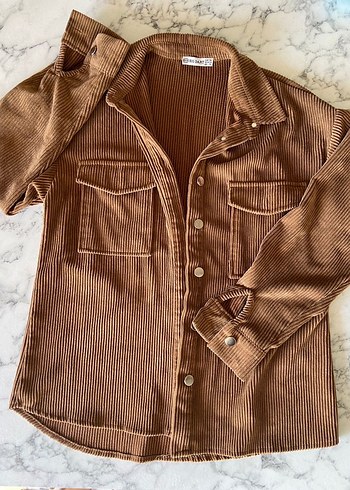 Düğmeli unisex Süet Gömlek ceket