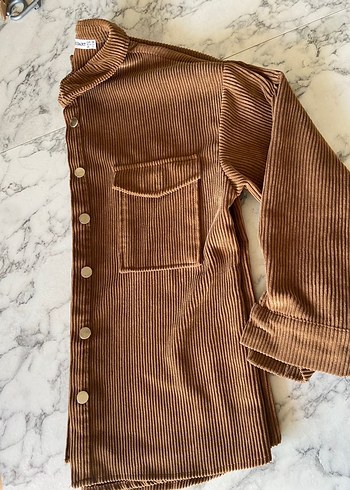 36 Beden Düğmeli unisex Süet Gömlek ceket