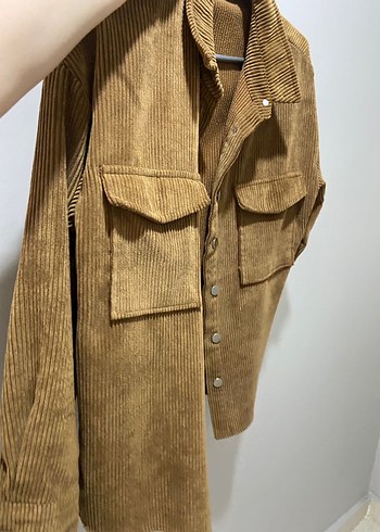 36 Beden kahverengi Renk Düğmeli unisex Süet Gömlek ceket