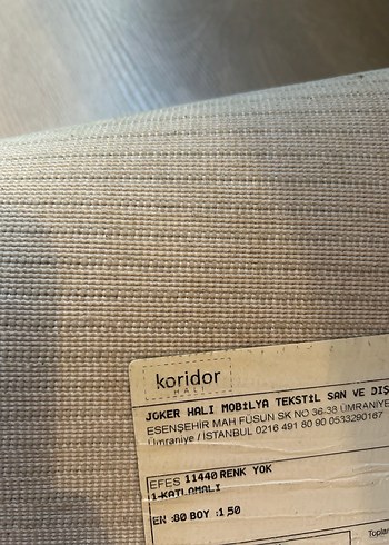  Beden ten rengi Renk Koridor Halı/Yolluk