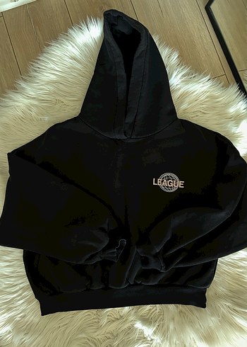 Kadın Siyah Kapüşonlu Oversize Sweatshirt