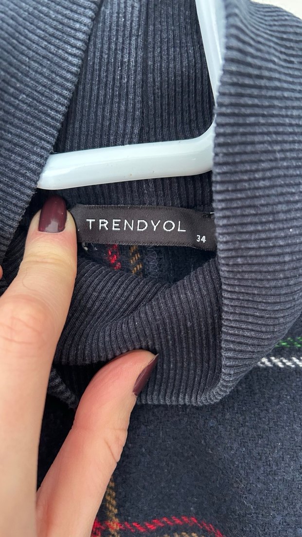 Polar lacivert Kareli Boğazlı Kadın bluz - Görsel 3