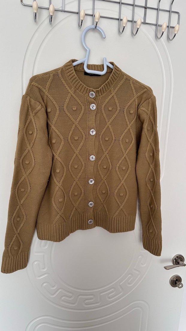 Bej Kadın Triko Hırka - Görsel 3