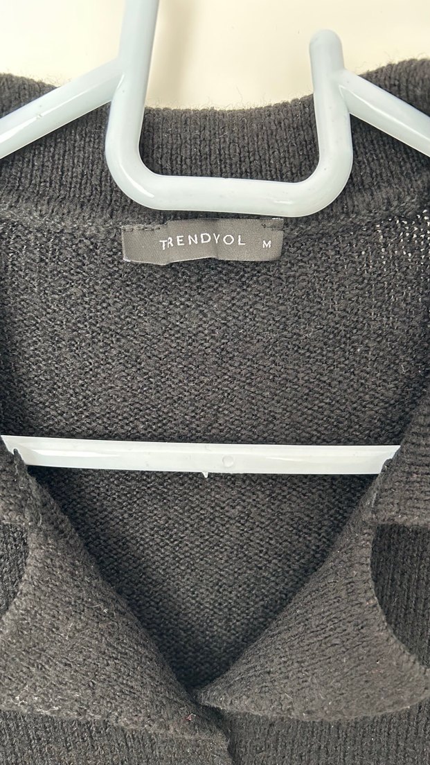 Siyah Yeşil Baklava Desenli Triko Hırka - Görsel 4