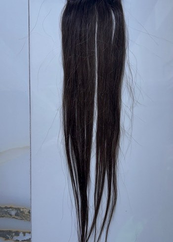 1 adet %100 gerçek saç çıtçıtlı takma saç - Görsel 3
