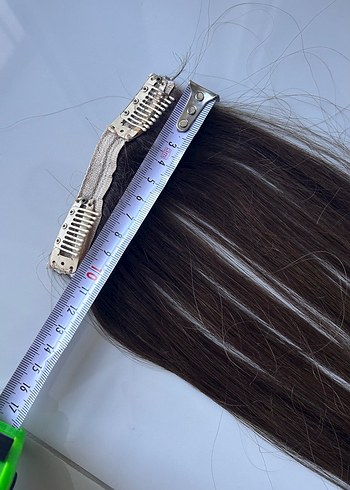 1 adet %100 gerçek saç çıtçıtlı takma saç - Görsel 6