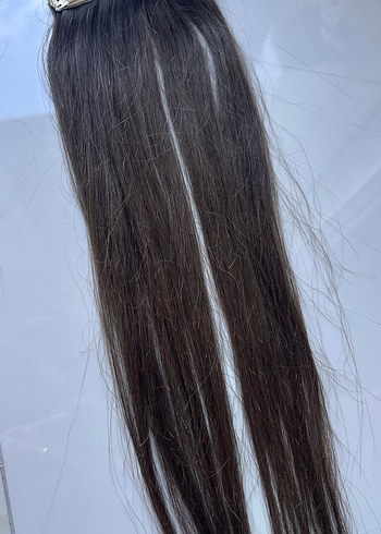 1 adet %100 gerçek saç çıtçıtlı takma saç - Görsel 4