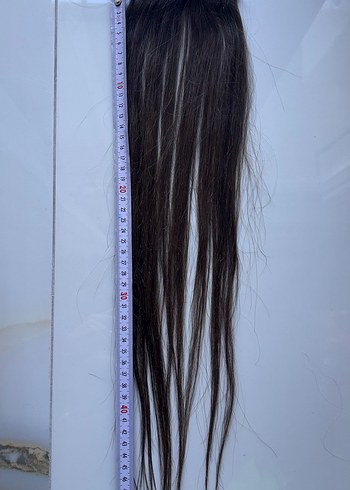 1 adet %100 gerçek saç çıtçıtlı takma saç - Görsel 5