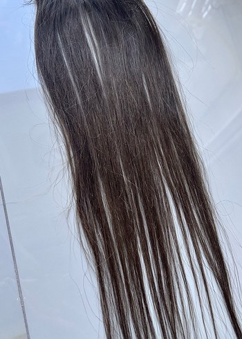 1 adet %100 gerçek saç çıtçıtlı takma saç - Görsel 2