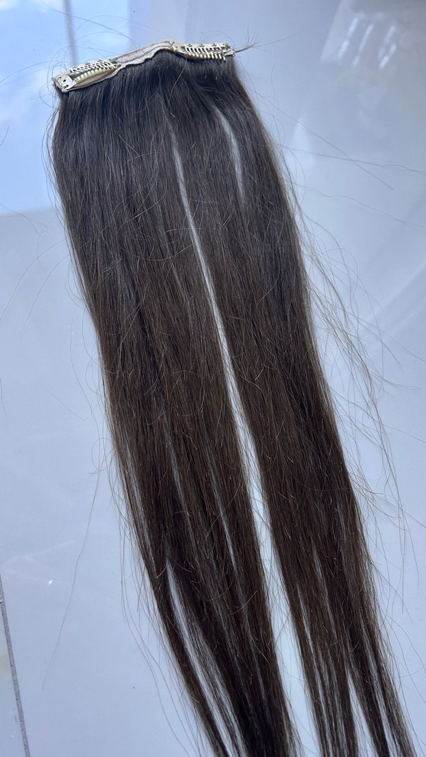 1 adet %100 gerçek saç çıtçıtlı takma saç - Görsel 4