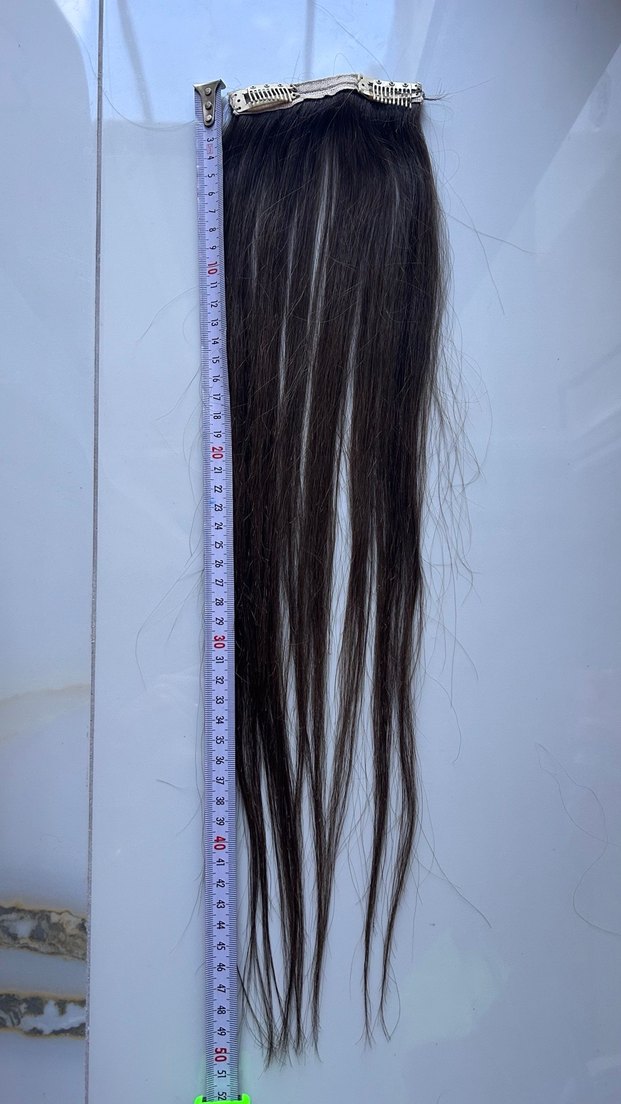 1 adet %100 gerçek saç çıtçıtlı takma saç - Görsel 5