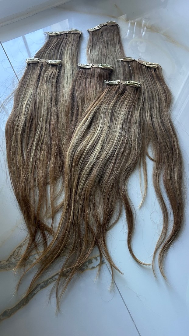 6lı %100 gerçek saç çıtçıtlı saç - Görsel 3