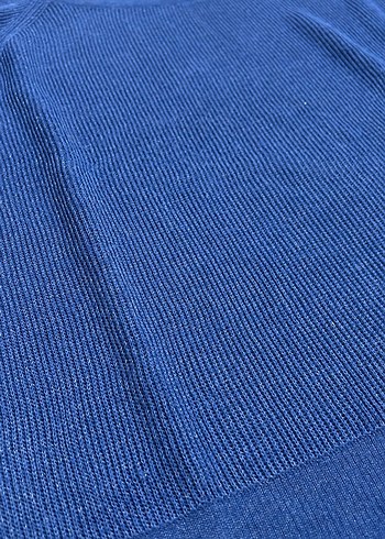 Mavi Örgü Kadın yarım kollu triko Kazak - Görsel 5