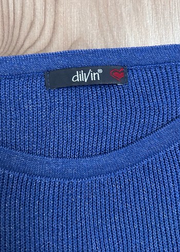 Mavi Örgü Kadın yarım kollu triko Kazak - Görsel 4