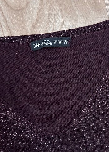 Mürdüm V Yaka yarım Kollu Kadın Kazak - Görsel 2