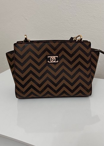 Kahverengi Baskılı Deri Kadın Çanta - Görsel 2