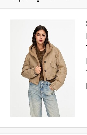 Pull and Bear Pullandbear kahverengi kürk etiketli