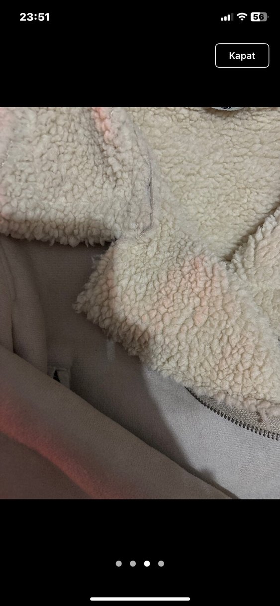 Kürklü Süet Kısa Bej Kadın Ceket - Görsel 2