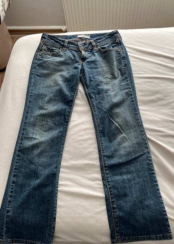Levis Kadın Gri Mavi Bol Kesim Midi Düşük Bel pantolon
