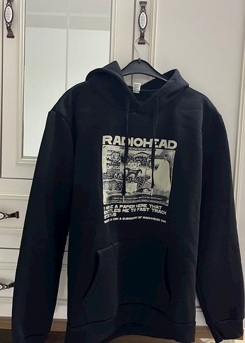 Kadın Siyah Baskılı Sweatshirt Kapüşonlu