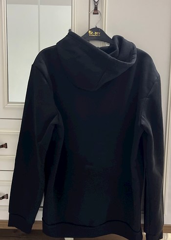 l Beden Kadın Siyah Baskılı Sweatshirt Kapüşonlu