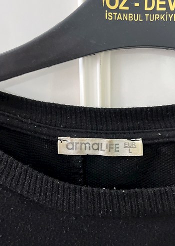 Armalife Siyah Baskılı Kadın Sweatshirt