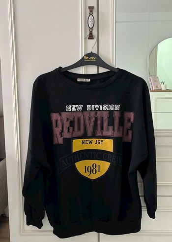 Siyah Baskılı Kadın Sweatshirt