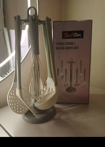 Gri Beyaz Plastik Mutfak Gereçleri Seti - Görsel 2