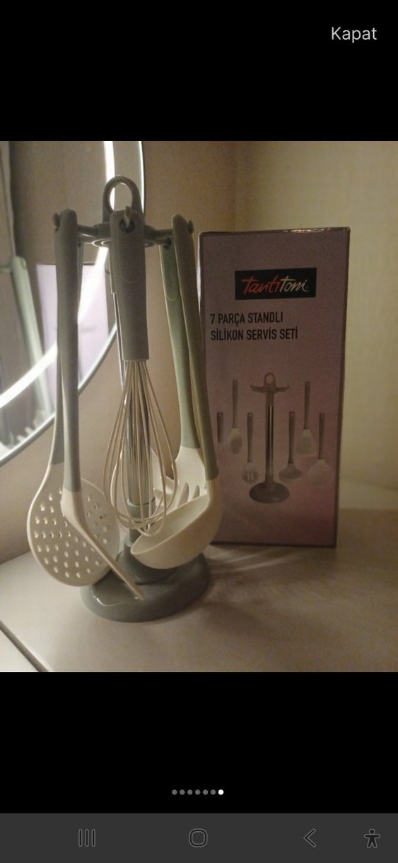 Gri Beyaz Plastik Mutfak Gereçleri Seti - Görsel 2