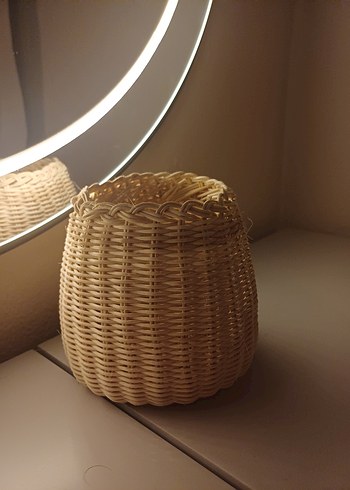 Bej Hasır Depolama Sepeti - Görsel 2