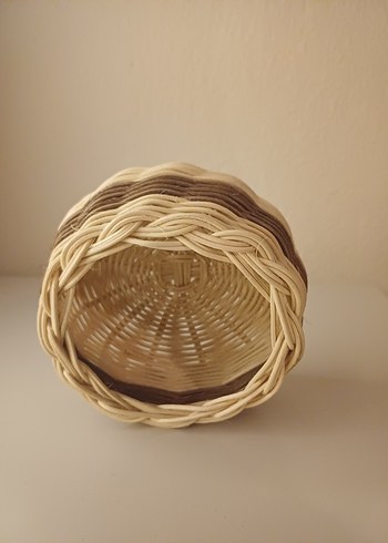 Bej Renkli Örgü Sepet - Görsel 3