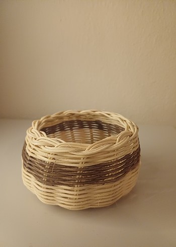 Bej Renkli Örgü Sepet - Görsel 2