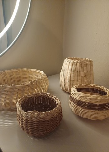 Bej Hasır Sepet ve Saklama Kutuları - Görsel 2