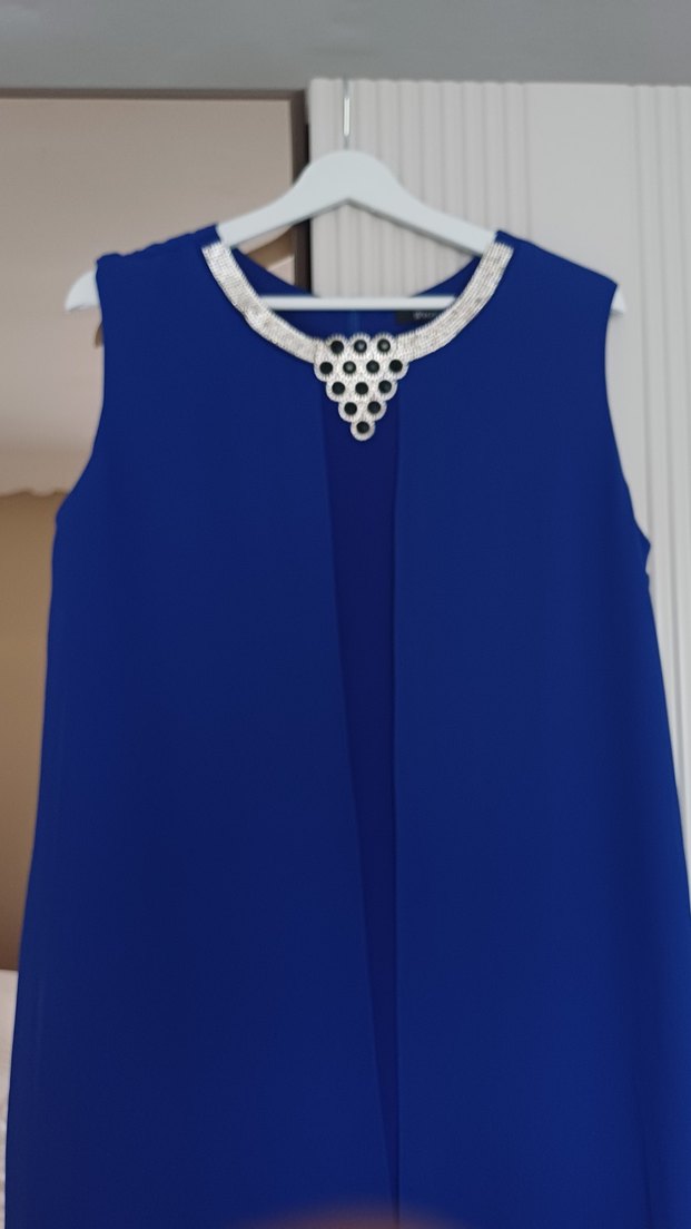 Mavi Uzun  Abiye Elbise - Görsel 5