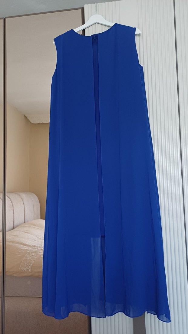 Mavi Uzun  Abiye Elbise - Görsel 2