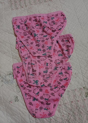 HelloBaby Pembe Desenli Kız Çocuk Külot 3'lü Set