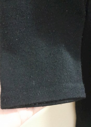 Siyah Çizgili Kadın Triko Elbise - Görsel 6