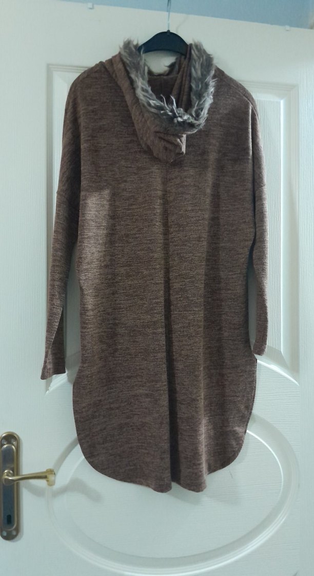 Kadın Taba Uzun Kollu Triko Elbise - Görsel 4