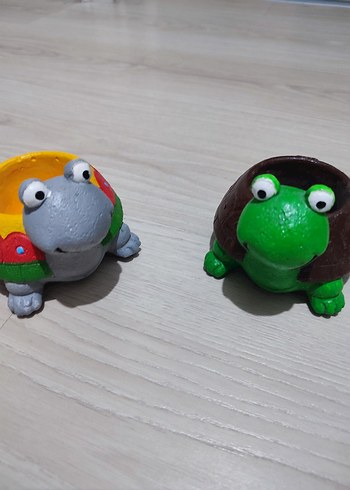 İkili Renkli Kaplumbağa Saksı Seti - Görsel 2