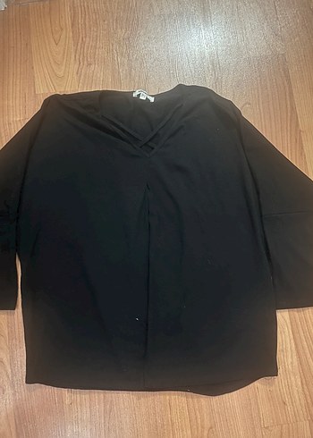 Koton Siyah Kısa Kollu Payetli Cepli Tişört